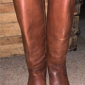 Franco Fortini Cognac Leather Heeled Boots